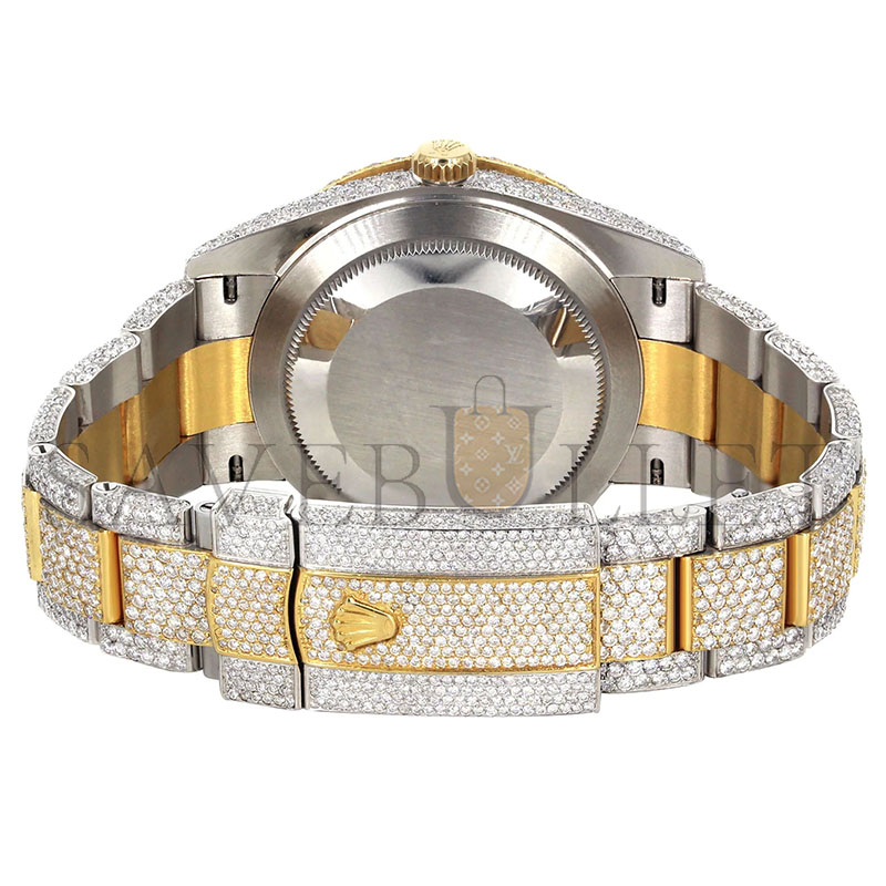 ROLEX DATEJUST SERIES MECHANICAL MEN'S WATCH  FULL DIAMOND SAPPHIRE CRYSTAL, 41MM DIAMETER  